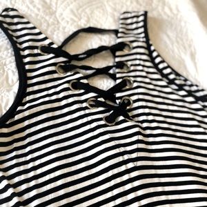 Black & White Striped Maxi Dress